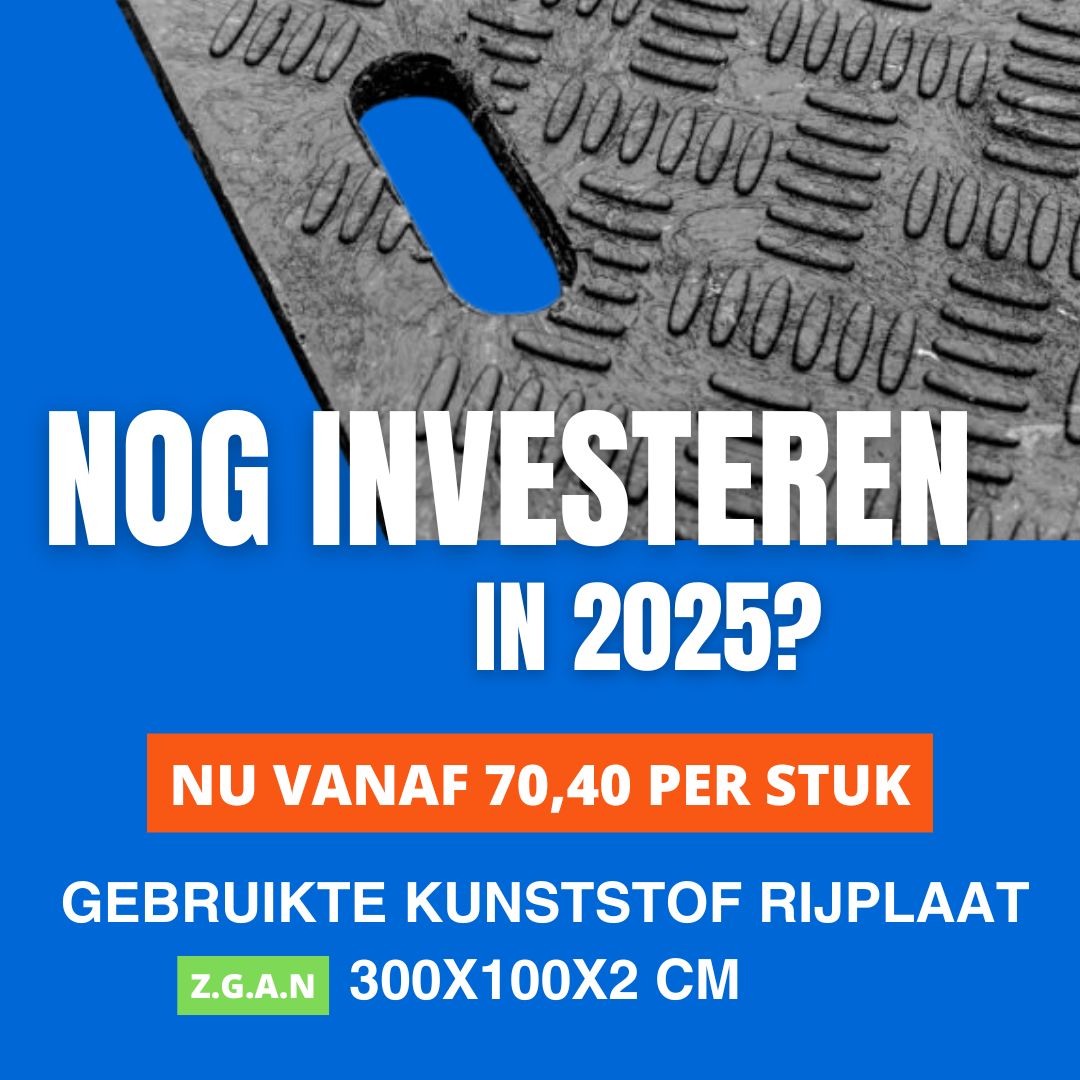 Kunststof rijplaat 300x100 cm gebruikt